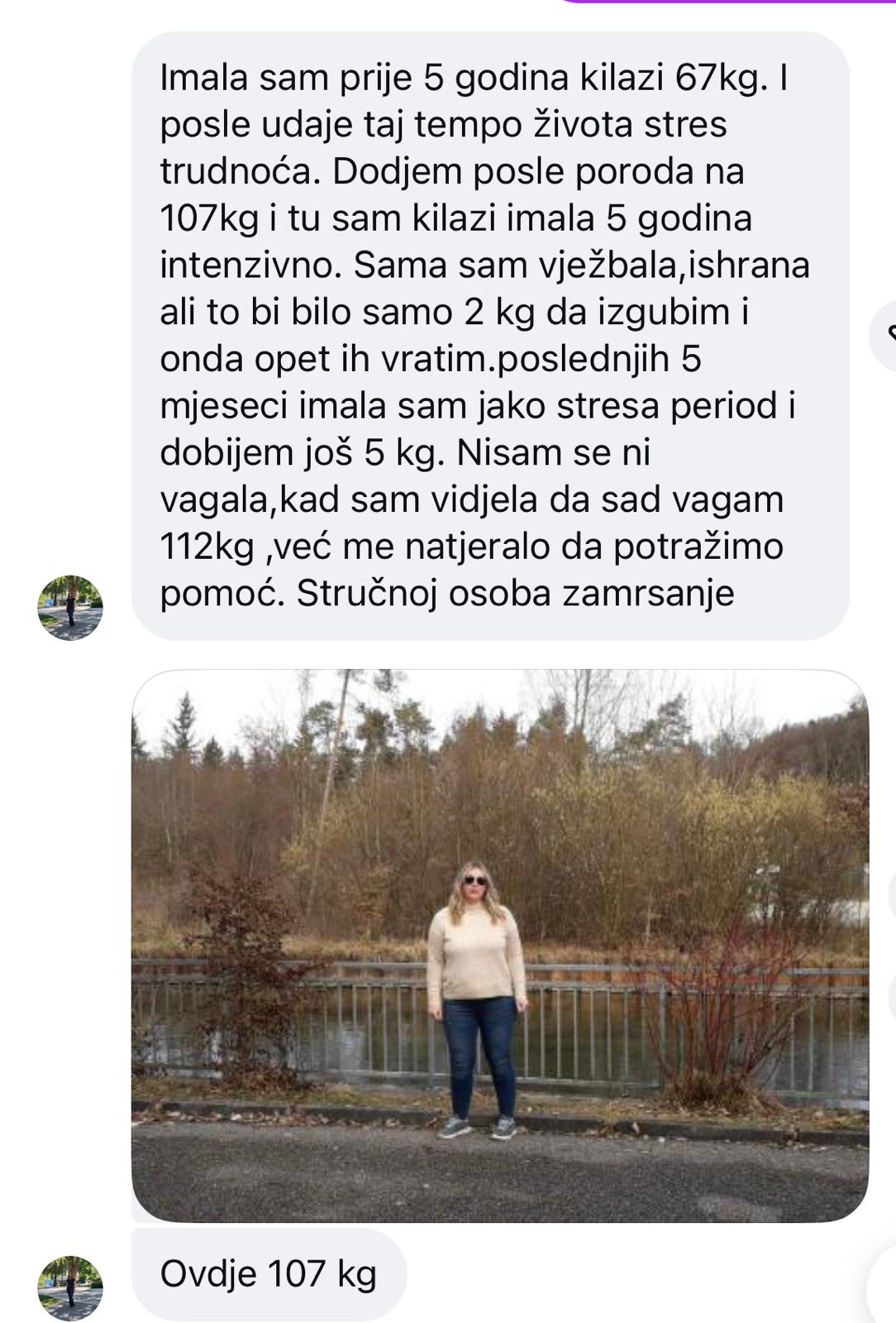 Poruka: pre, 107 kg