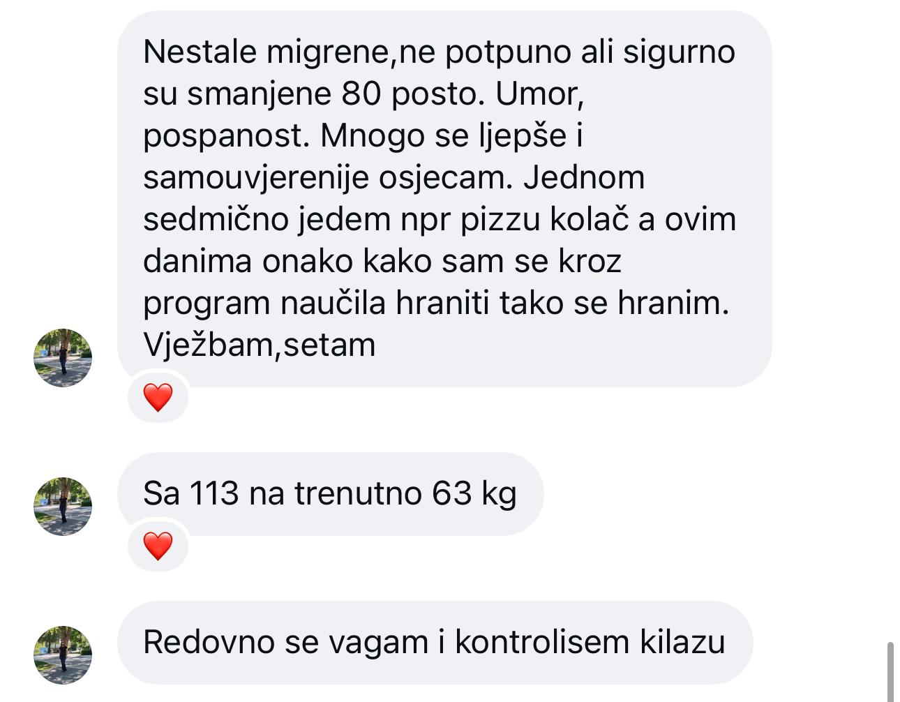 Nestale migrene, 63 kg
